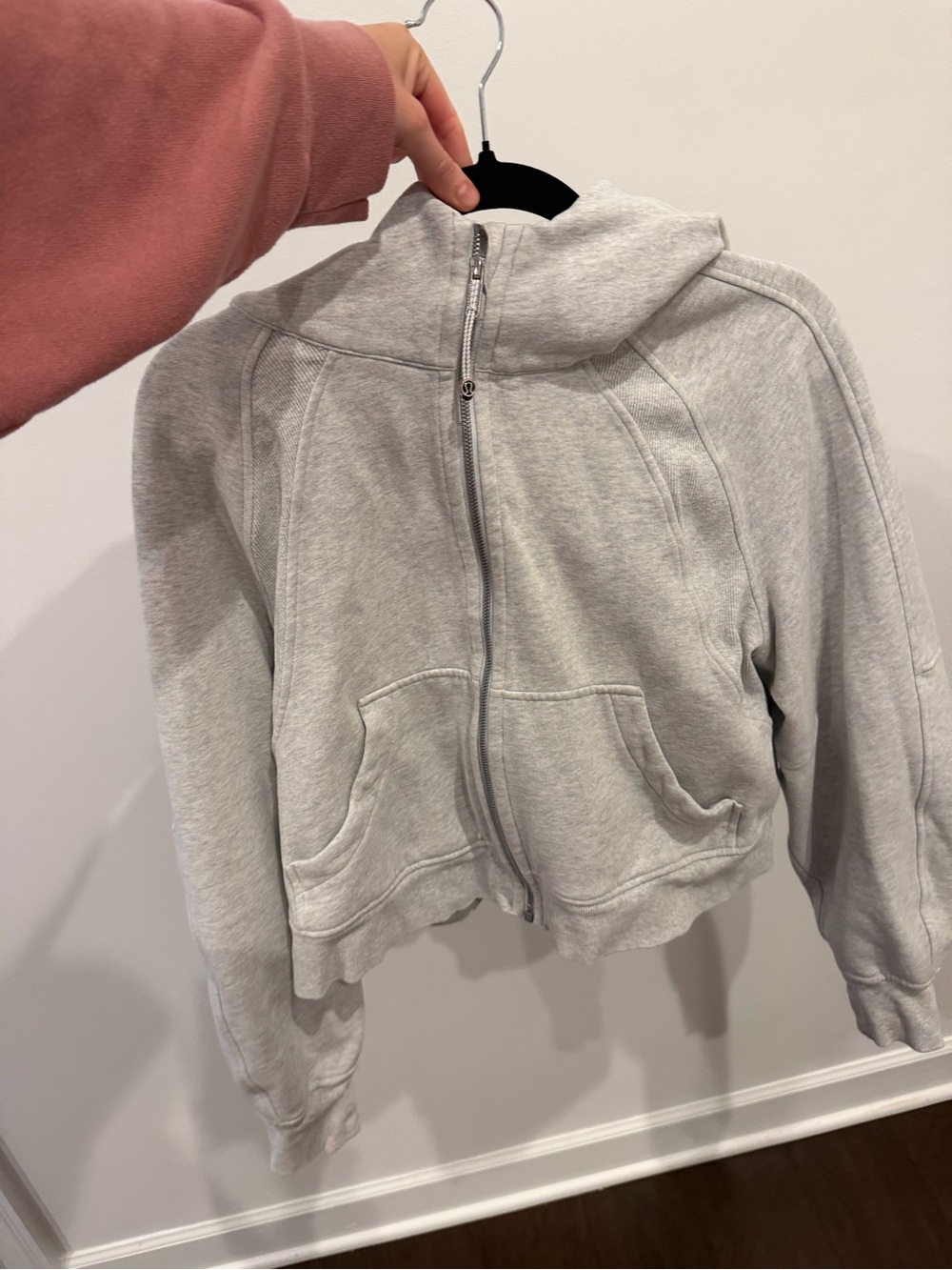 lululemon athletica Light Gray Cropped Zip Hoodie Jacket